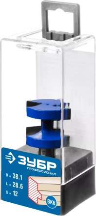 ЗУБР 38.1 x 28.6 мм, хвостовик 12 мм, фреза пазо-шиповая наборная, Профессионал (28731-38.1-2) купить в Уфе