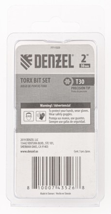 Бита T30x50, 5 шт. Denzel 7711323 купить в Уфе