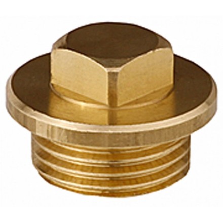 Заглушка GENERAL FITTINGS, 6-ти гранная головка с прижимной шайбой, никелированная латунь, наружная резьба, 3/4&quot; 51099-3/4 купить в Уфе