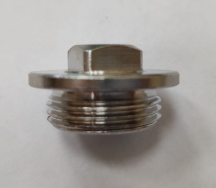 Заглушка GENERAL FITTINGS, 6-ти гранная головка с прижимной шайбой, никелированная латунь, наружная резьба, 3/4&quot; 51099-3/4 купить в Уфе