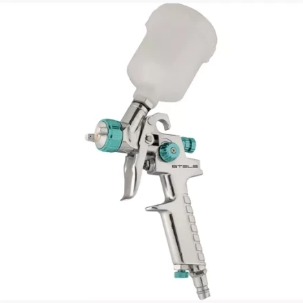 Пневматический краскопульт AG 810 HVLP, гравитационный, сопло 0,8 мм и 1 мм Stels 57361 купить в Уфе