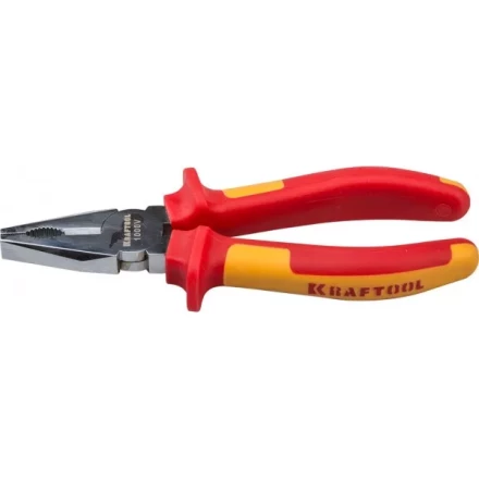 Плоскогубцы &quot;ELECTRO-KRAFT&quot;, Cr-Mo сталь, двухкомпонентная маслобензостойкая рукоятка, хромированное покрытие, 180мм, KRAFTOOL 2202-1-18 2202-1-18_z01 купить в Уфе