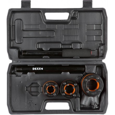 Набор DEXX: Клуппы трубные, с трещоткой 620мм, №3: 1/2&quot;, 3/4&quot;, 1&quot; 28280-H3 купить в Уфе