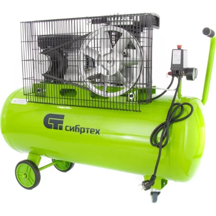 Компрессор масляный поршневой ременной привод Сибртех КР-2200/100 58042 купить в Уфе