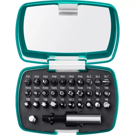 Набор бит и адаптеров KRAFTOOL C-Drive многофункциональный, Cr-Mo сталь, в ударопрочном компактном боксе. Цветная маркировка типов шлицов 26067-H32 купить в Уфе