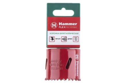 Коронка биметаллическая HAMMER Ф51х38мм 5/8&quot; BiMETALL (224-010) купить в Уфе