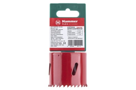 Коронка биметаллическая HAMMER Ф51х38мм 5/8&quot; BiMETALL (224-010) купить в Уфе