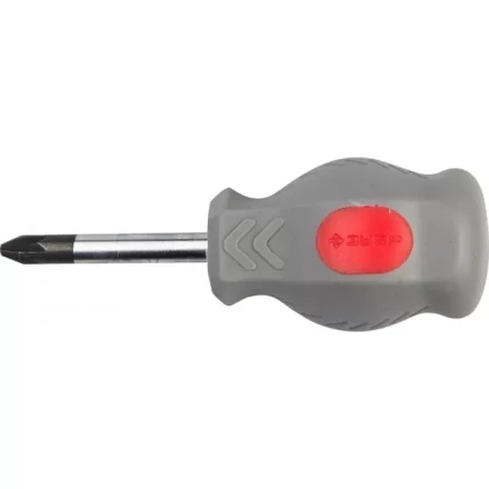 Отвертка ЗУБР &quot;МАСТЕР&quot; &quot;ТЕХНИК&quot; STUBBY, Cr-v, эргономичная двухкомпонентная рукоятка, PZ №1, 38мм 25063-38-1_z01 купить в Уфе