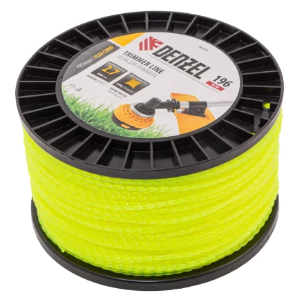Леска для триммера витой квадрат, 2,7мм х 196м, на DIN катушке FLEX CORD// Denzel 96299 купить в Уфе