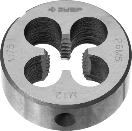Плашка ЗУБР &quot;ЭКСПЕРТ&quot; круглая машинно-ручная для нарезания метрической резьбы, М12 x 1,75 4-28023-12-1.75 купить в Уфе