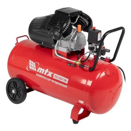 Компрессор воздушный MTX КК-2200/100, 2,2 кВт, 350 л/мин, 100 л, прямой привод, масляный купить в Уфе