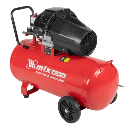 Компрессор воздушный MTX КК-2200/100, 2,2 кВт, 350 л/мин, 100 л, прямой привод, масляный купить в Уфе