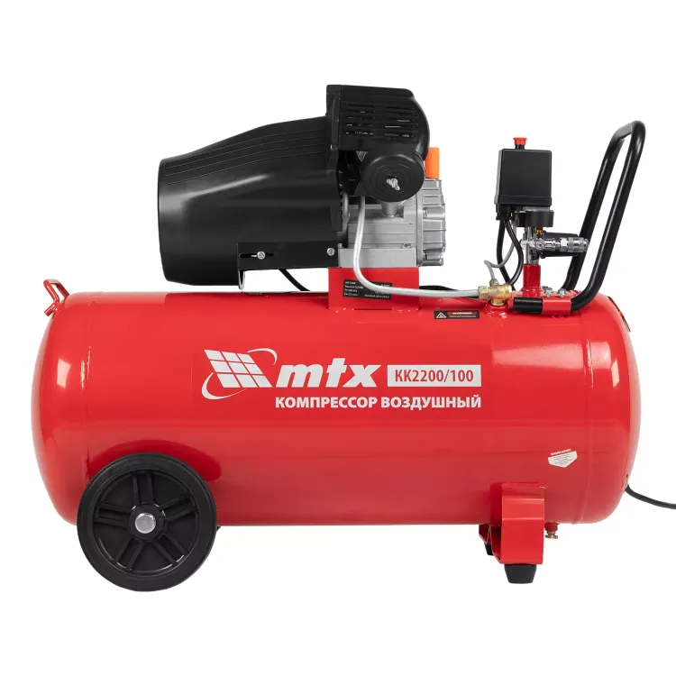 Компрессор воздушный MTX КК-2200/100, 2,2 кВт, 350 л/мин, 100 л, прямой привод, масляный купить в Уфе