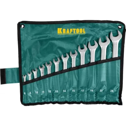 Набор комбинированных гаечных ключей 12 шт, 6 - 24 мм, KRAFTOOL 27079-H12 купить в Уфе