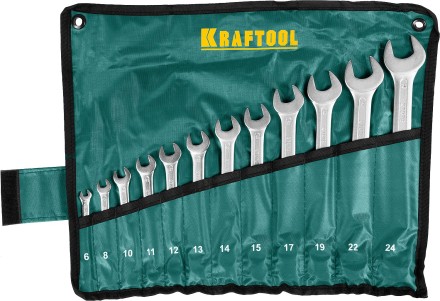 Набор комбинированных гаечных ключей 12 шт, 6 - 24 мм, KRAFTOOL 27079-H12 купить в Уфе