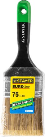 STAYER “KANEKARON-EURO”. Кисть плоская, искусственная щетина, деревянная ручка, 75мм 0106-075 купить в Уфе