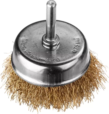 DEXX. Щетка чашечная для дрели, витая стальная латунированная проволока 0,3мм, 75мм 35109-075 купить в Уфе