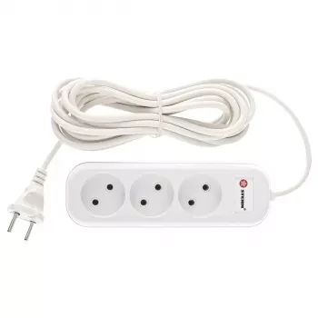 Удлинитель бытовой без заземления, 2*0,75мм*5м, 3 розетки, 6A, STERN 95727 купить в Уфе