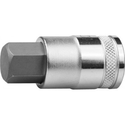 Торцовая бита-головка KRAFTOOL &quot;INDUSTRIE QUALITAT&quot;, материал S2, HEX, сатинированная, 1/2&quot;, H17 27908-17_z01 купить в Уфе