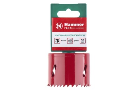 Коронка биметаллическая HAMMER Ф57х38мм 5/8&quot; BiMETALL (224-011) купить в Уфе