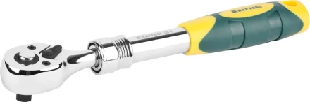 Трещотка для торцовых головок KRAFTOOL &quot;PRO&quot;, телескопическая, Сr-V сталь, 72 зубца, 3/8&quot; 27798-3/8 купить в Уфе