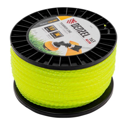 Леска для триммера витой квадрат, 3,0мм х 163м, на DIN катушке FLEX CORD// Denzel 96802 купить в Уфе