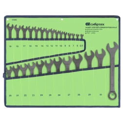 Набор ключей комбинированных Сибртех 15481, 5,5 - 32 мм, 27 шт., CrV, фосфатированные, ГОСТ 16983