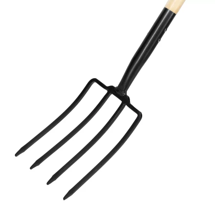 Вилы 4-рогие Palisad 61394, огородные, кованые, 195х295х1165 мм, деревянный лакированный черенок купить в Уфе