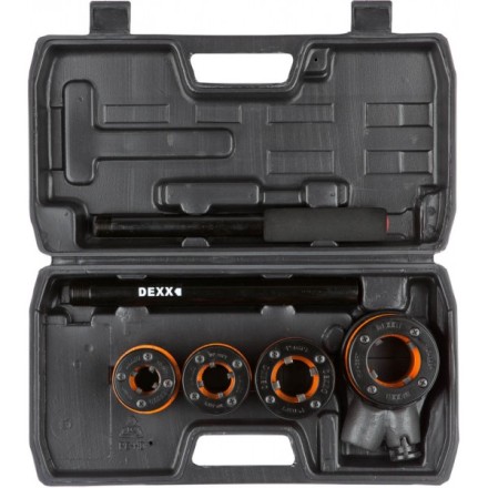 Набор DEXX: Клуппы трубные, с трещоткой 620мм, №4: 1/2&quot;, 3/4&quot;, 1&quot;, 1 1/4&quot; 28280-H4 купить в Уфе