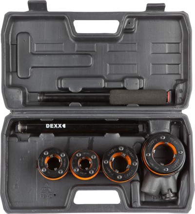 Набор DEXX: Клуппы трубные, с трещоткой 620мм, №4: 1/2&quot;, 3/4&quot;, 1&quot;, 1 1/4&quot; 28280-H4 купить в Уфе