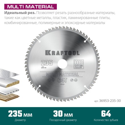 Диск пильный Multi Material, повышенный ресурс 36953-235-30 купить в Уфе
