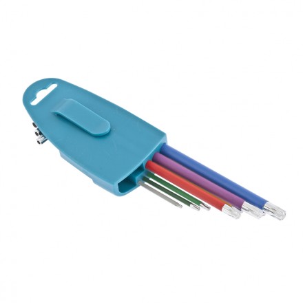 Набор ключей имбусовых TORX-TT T10-T50 магнит S2 экстра-длинные хром/краска 9 шт Gross 16402 купить в Уфе