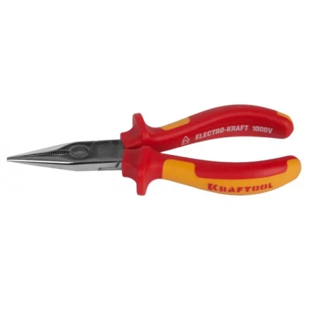 Тонкогубцы &quot;ELECTRO-KRAFT&quot;, Cr-Mo сталь, двухкомпонентная маслобензостойкая рукоятка, хромированное покрытие, 160мм. KRAFTOOL 2202-3-16 2202-3-16_z01 купить в Уфе
