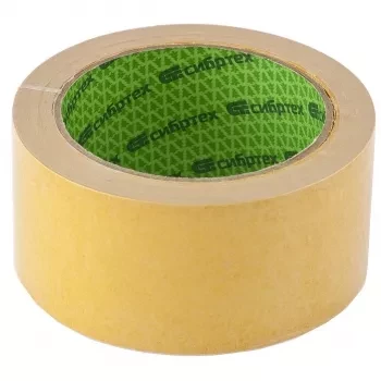 Лента клейкая двусторонняя 50 мм х 5 м на тканевой основе Сибртех 88711 купить в Уфе