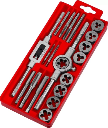 Набор ЗУБР &quot;МАСТЕР&quot; с металлореж. инструментом, метчики однопроходные и плашки М3-М12, оснастка - в пласт. боксе 20пред. 2810-H20_z01 купить в Уфе