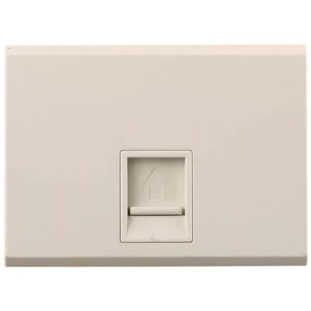 Розетка СВЕТОЗАР &quot;ЭФФЕКТ&quot; компьютерная, одинарная, без вставки и рамки, цвет бежевый SV-54419-B купить в Уфе