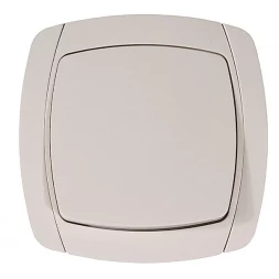 Выключатель СВЕТОЗАР "CITY LIGHT" одноклавишный в сборе, цвет бежевый, 10А/~250В SV-54230-B