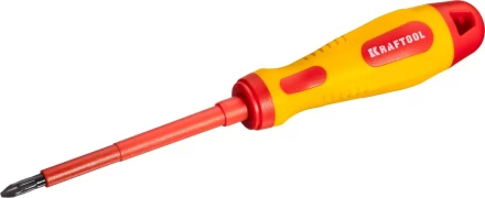 Отвертка KRAFTOOL, высоковольтная, Cr-Mo-V стержень, двухкомпонент. маслобензостойкая рукоятка, PH №2, 100мм 250084-2-100 купить в Уфе