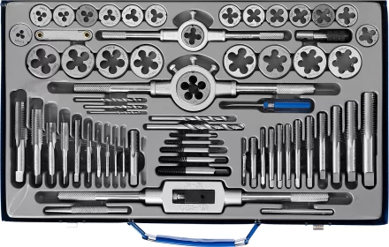 Набор метчиков и плашек ЗУБР "ПРОФЕССИОНАЛ", сталь Р6М5, 65 предметов 28110-H65 купить в Уфе