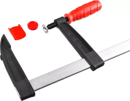 Струбцина ЗУБР &quot;МАСТЕР&quot;, тип &quot;F&quot;, пластмассовая ручка, стальная закаленная рейка, 80х300мм 32150-080-300 купить в Уфе