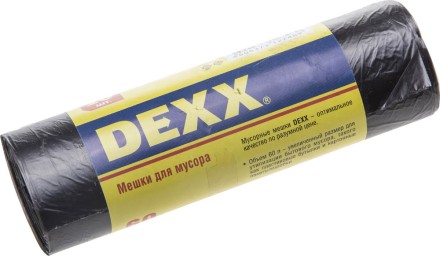 Мешки для мусора DEXX, черные 60л, 20шт 39150-60 купить в Уфе