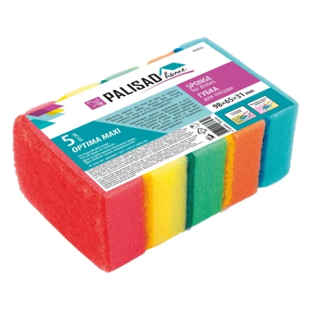 Губки для посуды Optima MAXI, 98 x 65 x 31 мм, 5 шт., Home Palisad 923535 купить в Уфе