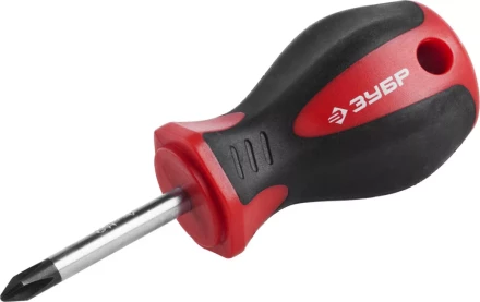 Отвертка ЗУБР &quot;МАСТЕР&quot;, &quot;STUBBY&quot; ( бочка ), Cr-v, эргономичная двухкомпонентная рукоятка, PH1x38мм 25062-38-1_z02 купить в Уфе