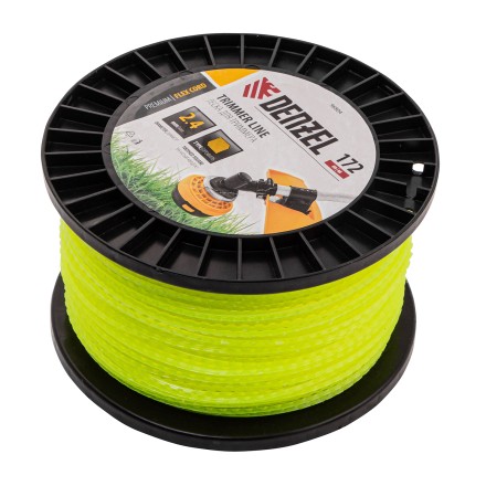Леска для триммера зубчатый квадрат, 2,4мм х 172м, на DIN катушке FLEX CORD// Denzel 96804 купить в Уфе