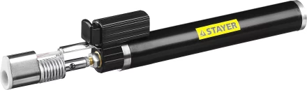 Газовая горелка STAYER &quot;PROFESSIONAL&quot;, 2в1, пьезоподжиг, регулировка пламени, 4 насадки, 1200С 55505-H6 купить в Уфе