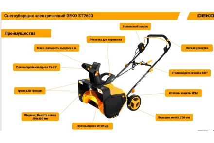 Снегоуборщик электрический ST2700R DEKO купить в Уфе