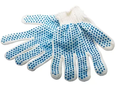 Перчатки х/б, ПВХ &quot;точка&quot;, 7 класс, 38 гр. Россия 67774 купить в Уфе