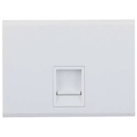 Розетка СВЕТОЗАР &quot;ЭФФЕКТ&quot; компьютерная, одинарная, без вставки и рамки, цвет белый SV-54419-W купить в Уфе