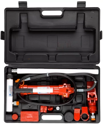 Набор ЗУБР &quot;ЭКСПЕРТ&quot; гидравлический, портативный для правки кузова, в пластиковом кейсе, 4т, 62МПа 43035-4 купить в Уфе