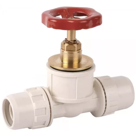 Кран ЗУБР &quot;ШиреФит&quot; запорный в сборе &quot;штуцер с гайкой - кран запорный с маховиком- штуцер с гайкой&quot;, 16мм 51571-16 купить в Уфе